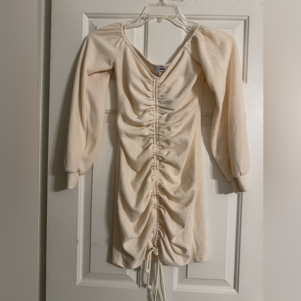 Fashion Nova Cream Textured Top